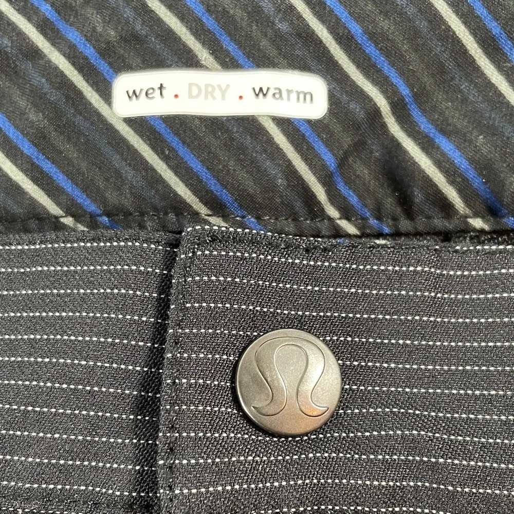 Lululemon Pinstripe Classic Fit Trousers Wet Dry Warm Men's Pants 36